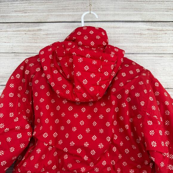 Obermeyer Snow Flake Print Ski Snowboard Jacket Juniors 12 Red White Youth - Picture 14 of 15